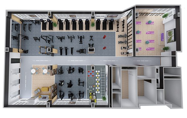 200-500平方健身房配置方案-广西jiuyou.com九游健身器材有限公司